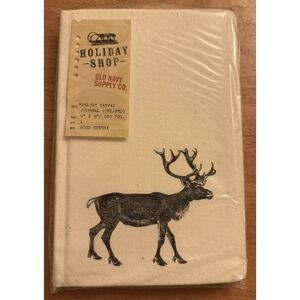 Old‎ Navy Supply Co Deluxe Canvas Journal Good Cheer! Reindeer Unlined Rare